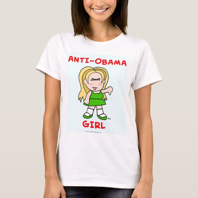 Anti-Obama flicka T Shirt (Framsida)
