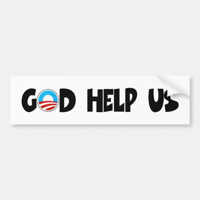 Anti Obama Gud hjälp oss religiös Bildekal (Framsidan)