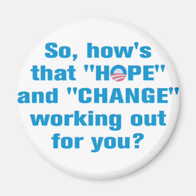 Anti Obama "Hope" och "Change" Magnet (Framsidan)