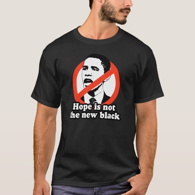 ANTI-OBAMA/HOPP ÄR INTE DEN NYA SVARTEN T SHIRT (Framsida)