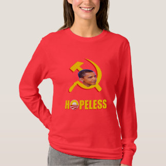 Anti Obama hopplösa långärmadkvinna skjorta Tee