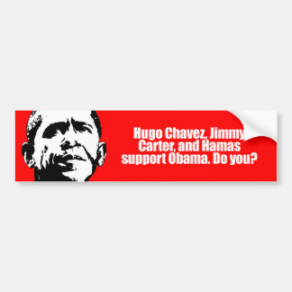 Anti-Obama - Hugo Chávez och Hamas stöttar Obama Bildekal