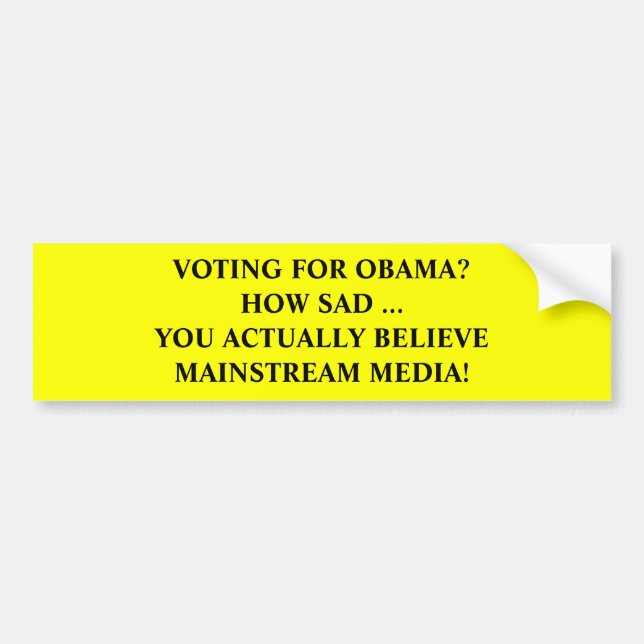 Anti-Obama huvudströmmassmedia Bildekal (Framsidan)