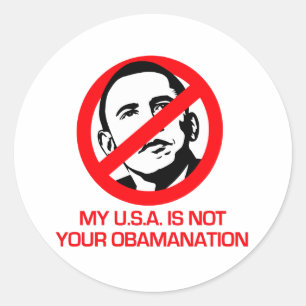Anti-Obama - inte ditt hinder Runt Klistermärke