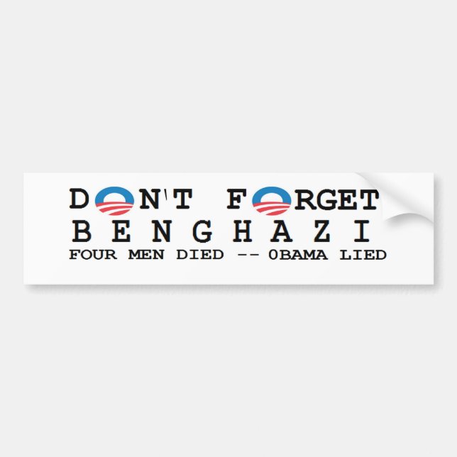 anti obama: Inte gör Forget/BENGHAZI. 4 DOG Bildekal (Framsidan)