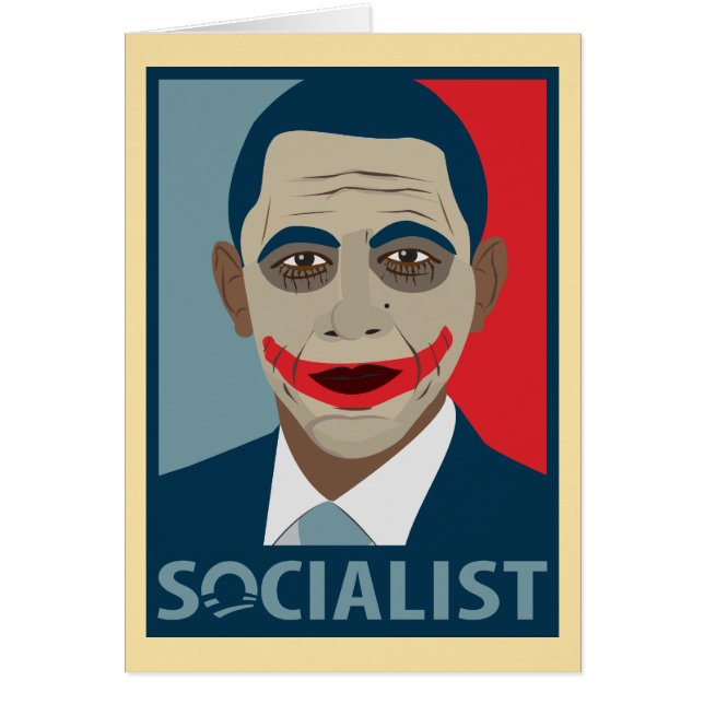 Anti-Obama Jokersocialist Hälsningskort (Framsidan)