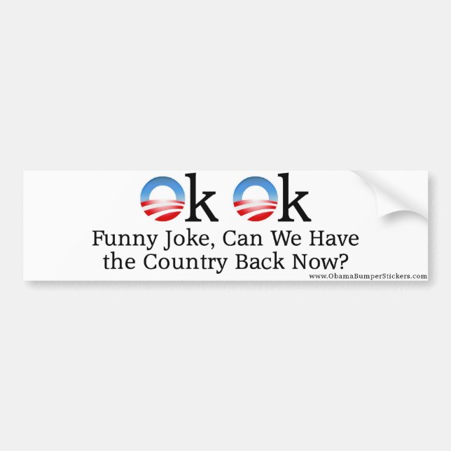 Anti-Obama "kan det reko reko roliga skämtet, oss Bildekal (Framsidan)