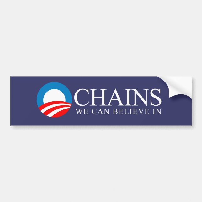 Anti-Obama - kedjar oss kan tro i vit Bildekal (Framsidan)