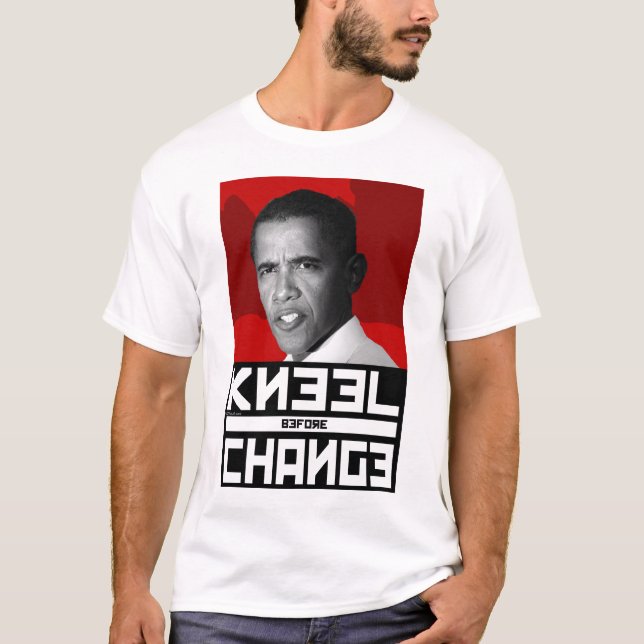 Anti Obama KNÄFALLER för ÄNDRINGST-tröja T Shirt (Framsida)