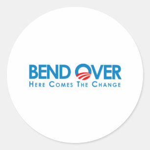 Anti-Obama - krökning över för ändring Runt Klistermärke