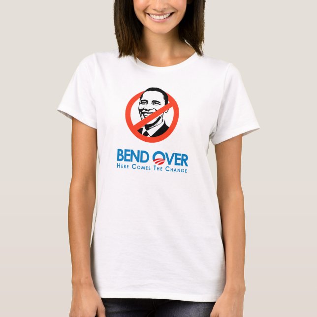 Anti-Obama - krökning över för ändring T Shirt (Framsida)