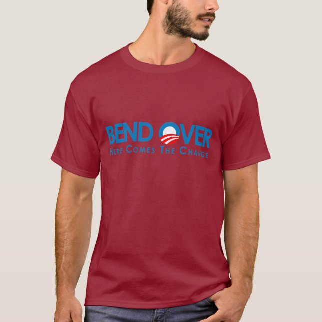 Anti-Obama - krökning över för ändring Tee (Framsida)