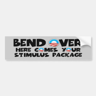 Anti Obama krökning över stimuluspaket Bildekal