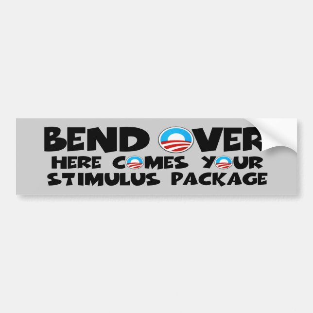 Anti Obama krökning över stimuluspaket Bildekal (Framsidan)