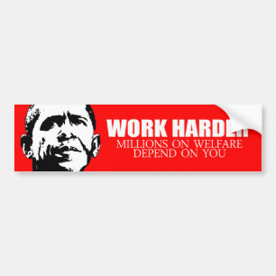 Anti-Obama - mer hård arbete därför att miljone Bildekal