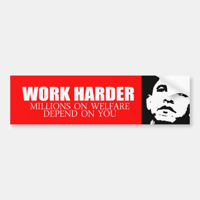 Anti-Obama - mer hård arbete därför att miljoner Bildekal (Framsidan)