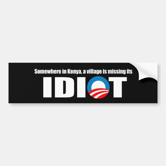Anti-Obama - någonstans i Kenya är en by missien Bildekal (Framsidan)