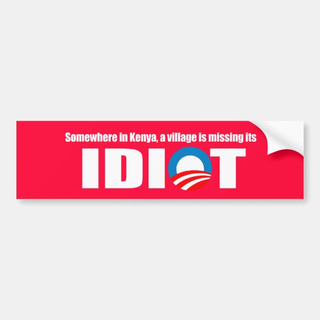 Anti-Obama - någonstans i Kenya är en by missien Bildekal (Framsidan)