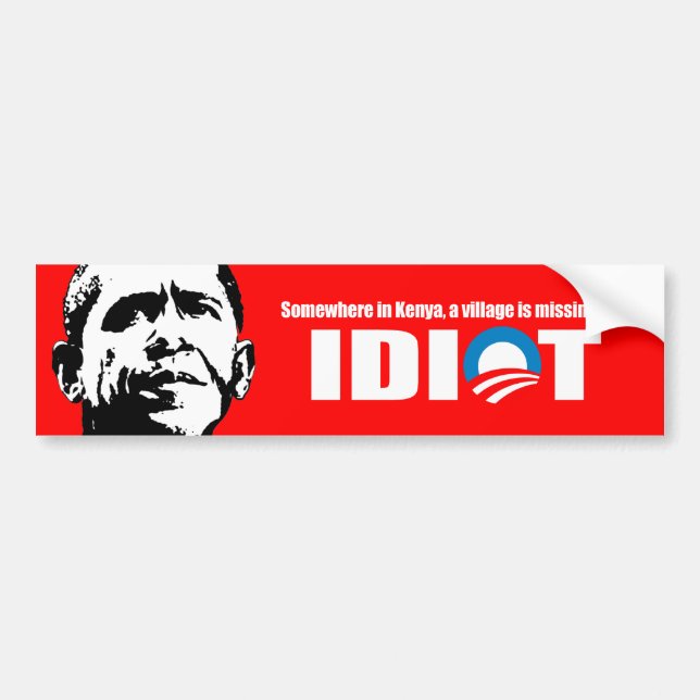 Anti-Obama - någonstans i Kenya är en by missien Bildekal (Framsidan)