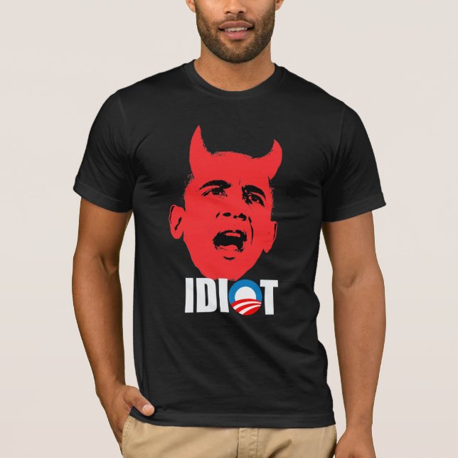 Anti-Obama - Obama är en idiot Tee (Framsida)