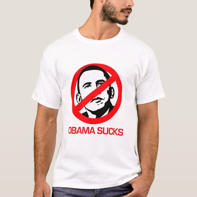 Anti-Obama - Obama suger Tee Shirt (Framsida)