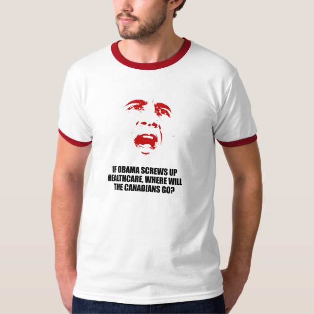 Anti-Obama - om Obama skruvar upp sjukvård T Shirt (Framsida)