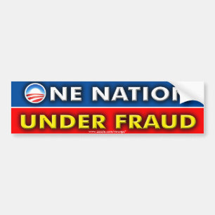 Anti Obama "One Nation under Fraud" Bildekal