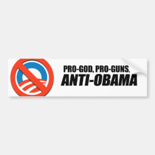 Anti-Obama - PRO-GOD PRO-GUNS ANTI-OBAMA Bildekal