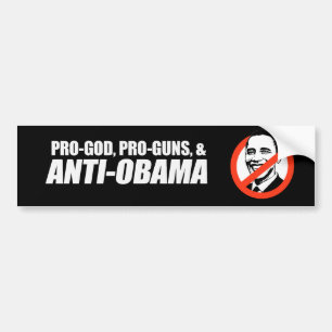 Anti-Obama - PRO-GOD PRO-GUNS ANTI-OBAMA Bumpersti Bildekal