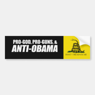 Anti-Obama - PRO-GOD PRO-GUNS ANTI-OBAMA Bumpersti Bildekal