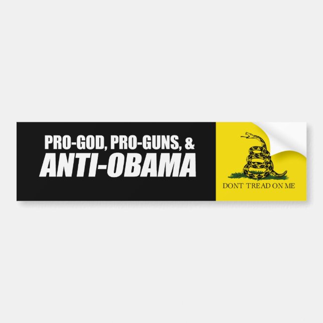 Anti-Obama - PRO-GOD PRO-GUNS ANTI-OBAMA Bumpersti Bildekal (Framsidan)
