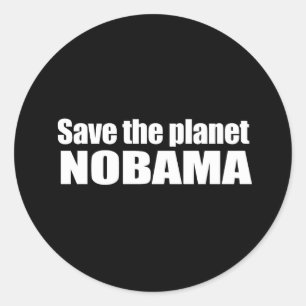 Anti-Obama - räddade planeten, nobamaen Runt Klistermärke
