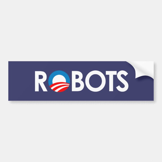 Anti-Obama - robotvit Bildekal (Framsidan)