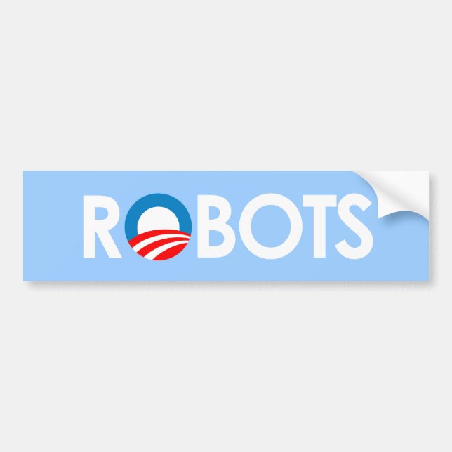 Anti-Obama - robotvit Bildekal (Framsidan)