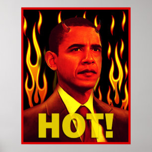 Anti-Obama röd djävulenjätte Poster