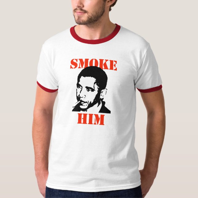 ANTI-OBAMA/RÖKER HONOM TEE (Framsida)