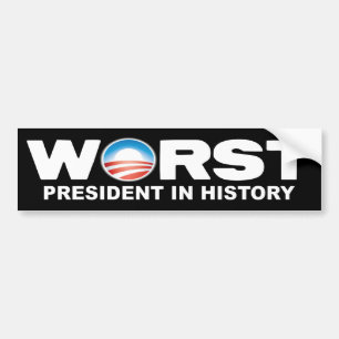 Anti Obama - Sämsta presidenten i historien Bildekal