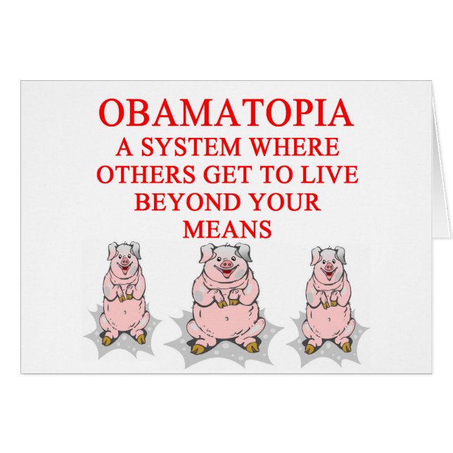 anti obama skjorta hälsningskort (Framsidan Horizontal)