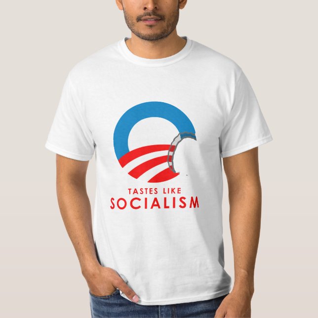 Anti-Obama - smaker gillar SocialismT-TRÖJA T Shirt (Framsida)