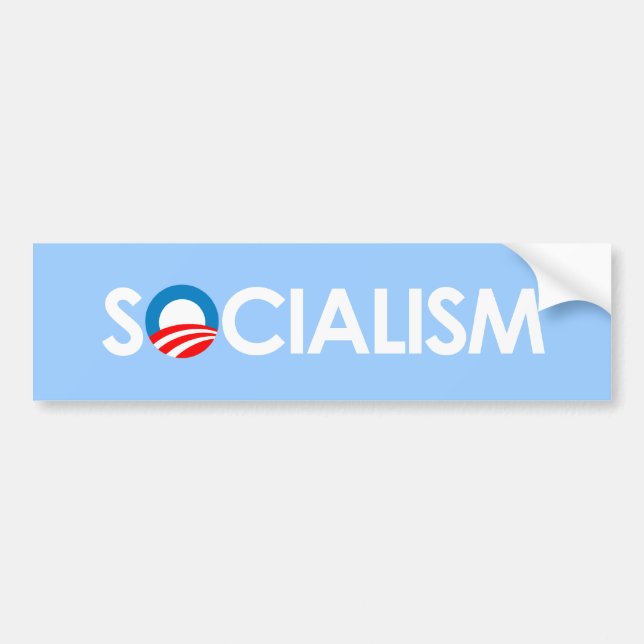 Anti-Obama - Socialismvit Bildekal (Framsidan)