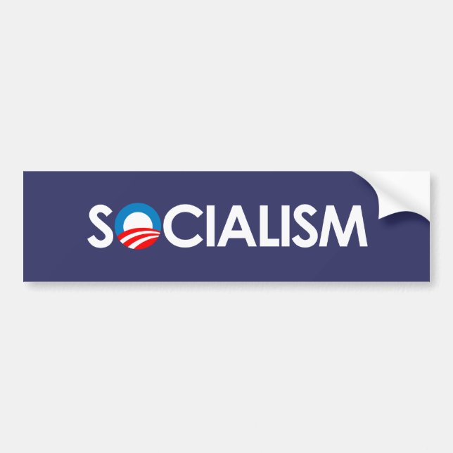 Anti-Obama - Socialismvit Bildekal (Framsidan)
