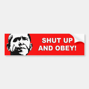 Anti-Obama - som stängs upp och, lyder Bildekal