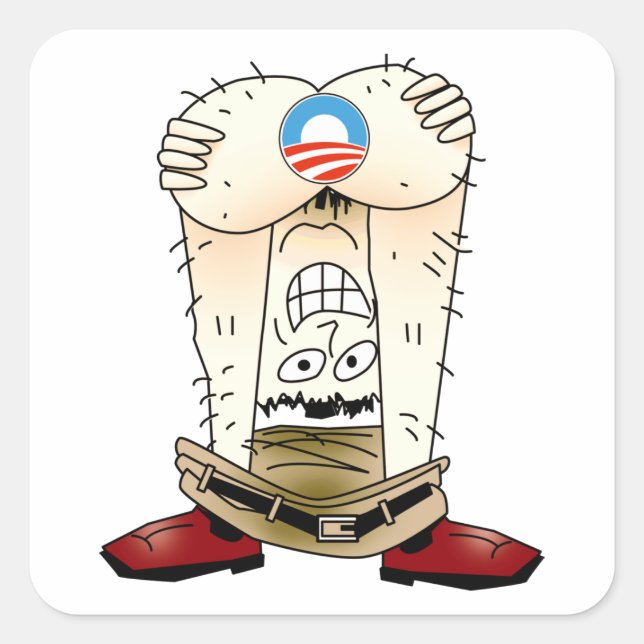 Anti Obama Sticker Fyrkantigt Klistermärke (Framsida)