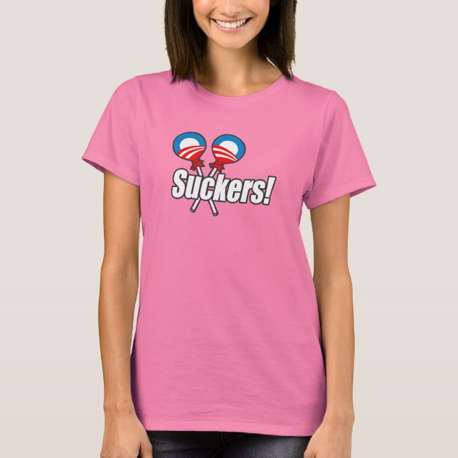 Anti-Obama - Suckers T Shirt (Framsida)