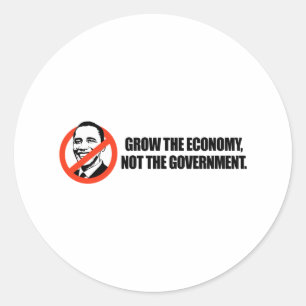 Anti-Obama T-shirt - Grow the economy Runt Klistermärke