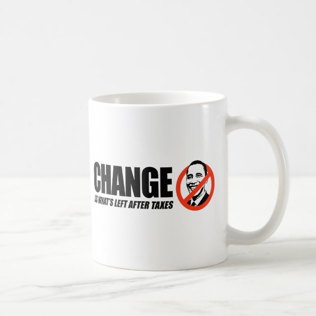 Anti-Obama T-tröja - ändring är vad lämnas över 2 Kaffemugg (Höger)
