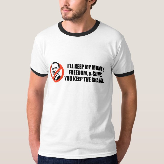 Anti-Obama T-tröja - du håller ändringen Tröja (Framsida)