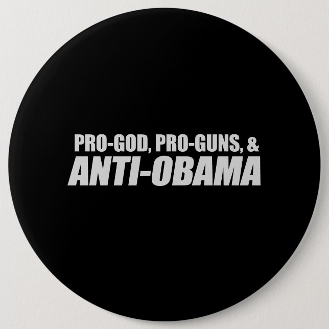 Anti-Obama - T-tröja för PRO-GOD PRO-GUNS Knapp (Framsida)