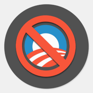 Anti-Obama T-tröja, knäppas, klistermärkear Runt Klistermärke