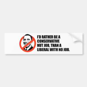 Anti-Obama T-tröja - nötjobb eller inget jobb Bildekal